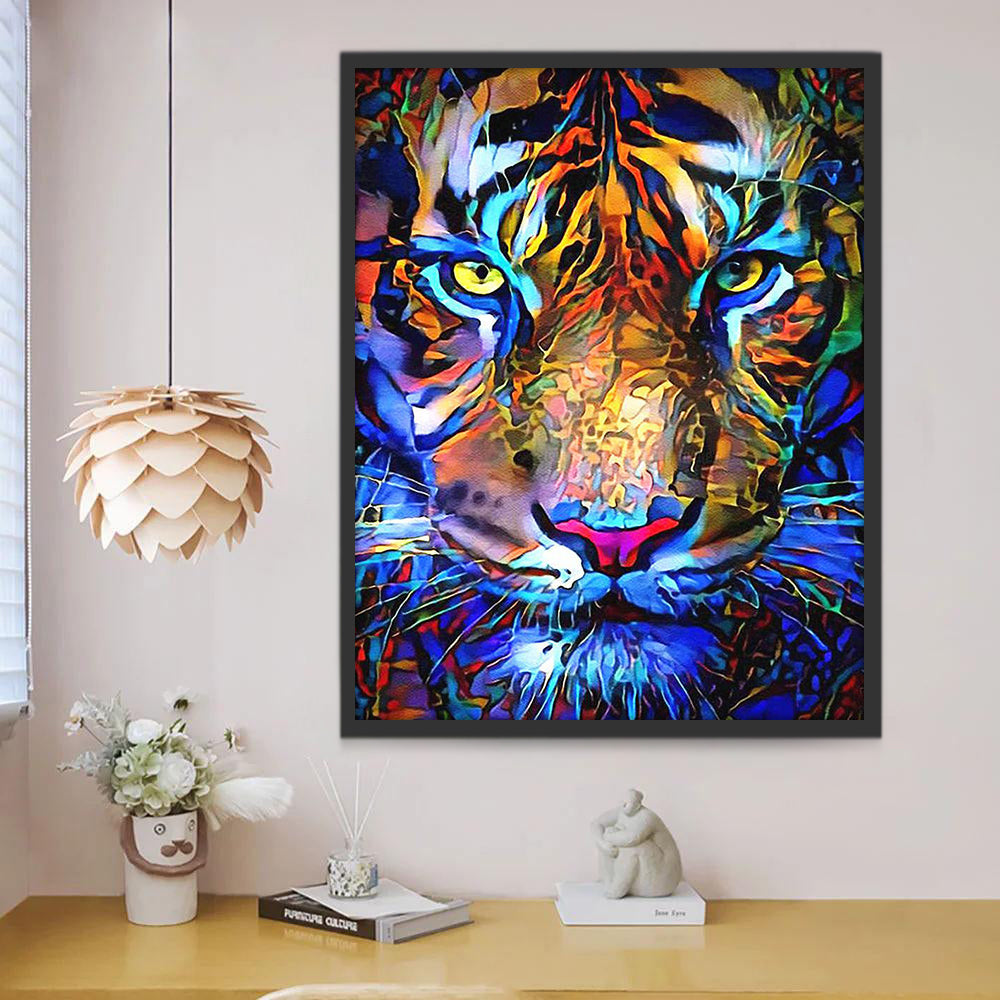 Tijger en Blauw Licht Schilderen op Nummers