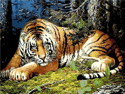 Tijger in het Bos Schilderen op Nummers