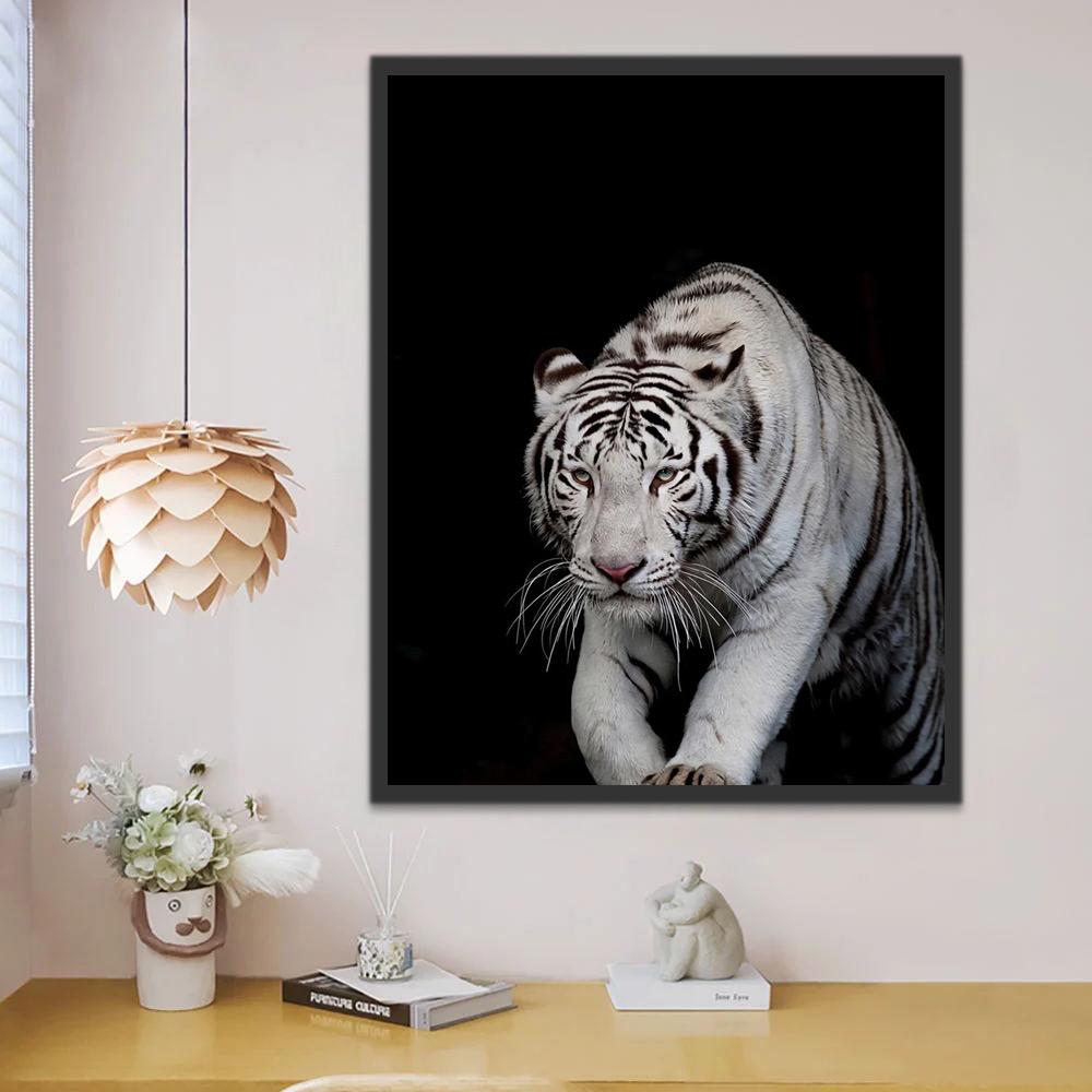Tijger in het Donker Schilderen op Nummers