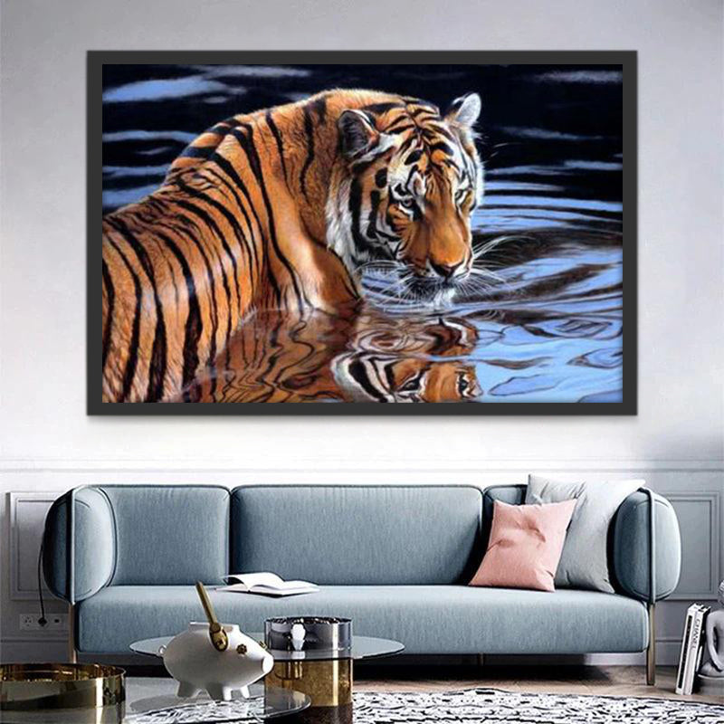 Tijger in het Water Schilderen op Nummers