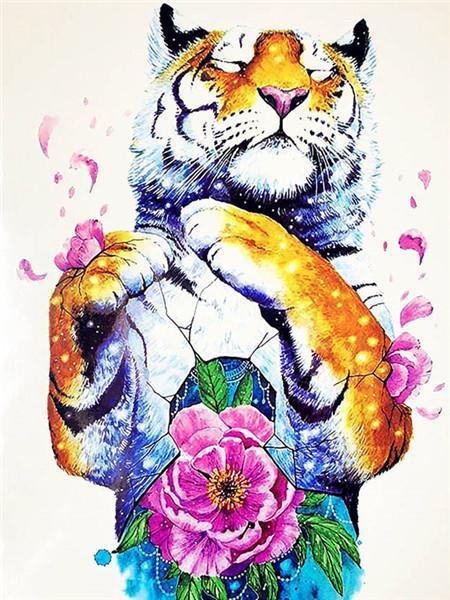 Tijger met Bloem Schilderen op Nummers