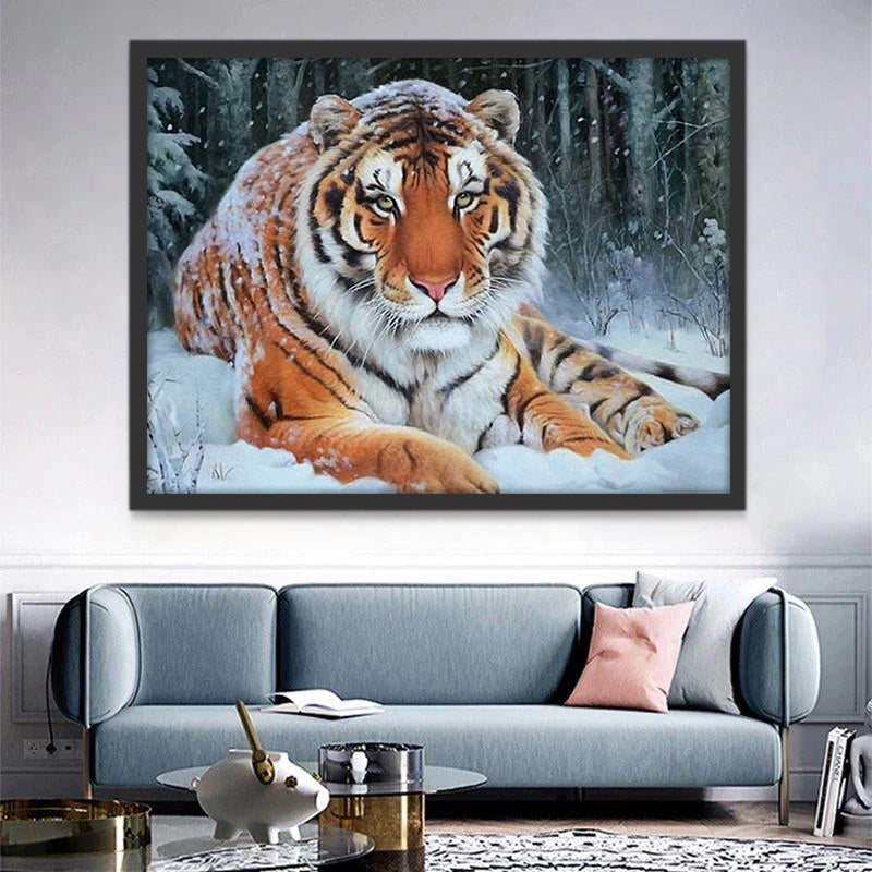 Tijger op Sneeuw Schilderen op Nummers