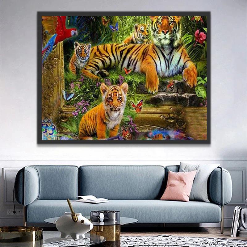 Tijgers in de Jungle Schilderen op Nummers