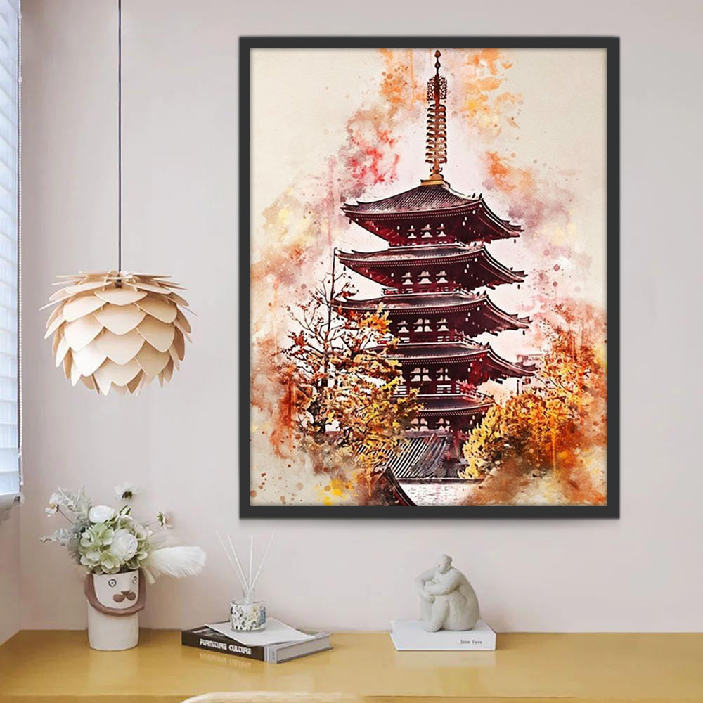 Tokio Asakusa Tempel Schilderen op Nummers