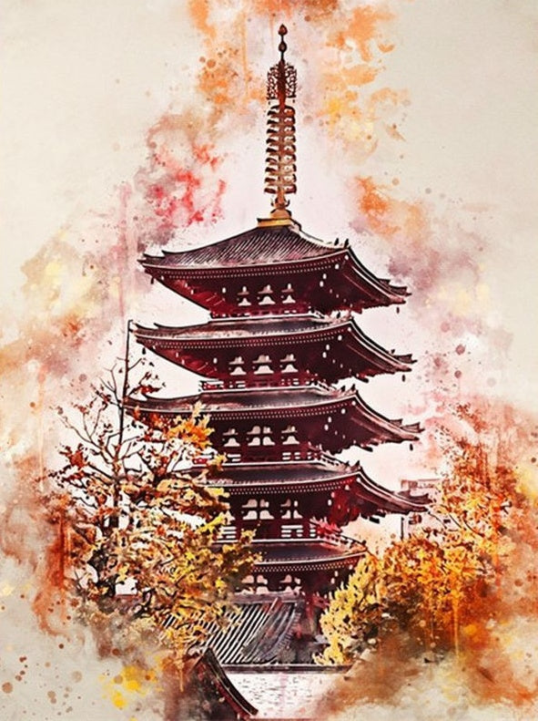 Tokio Asakusa Tempel Schilderen op Nummers