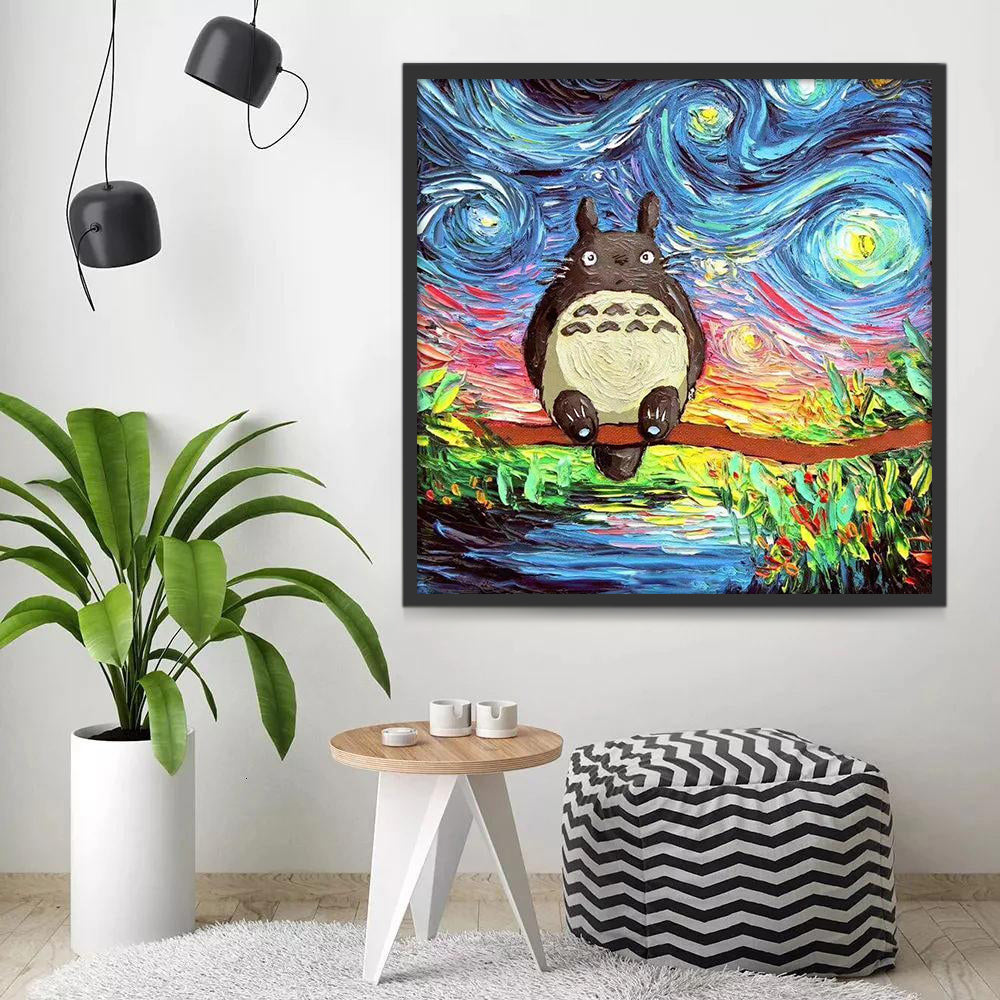 Totoro onder de Sterren Schilderen op Nummers