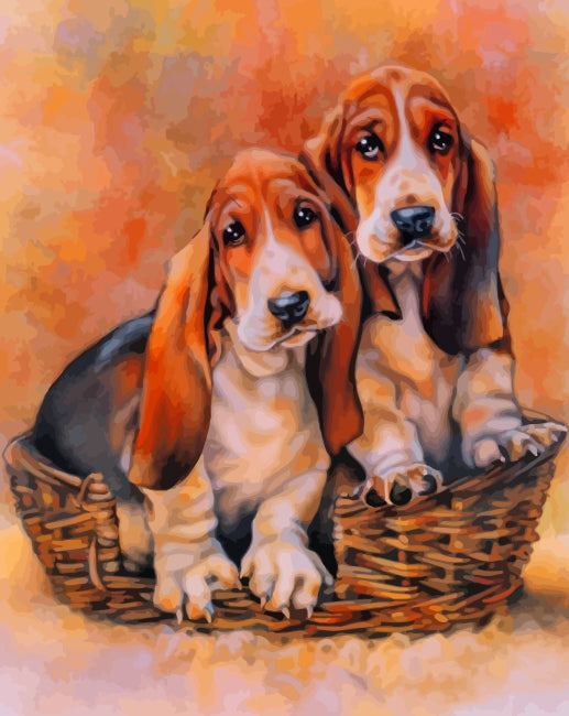 Twee Beagles Schilderen op Nummers