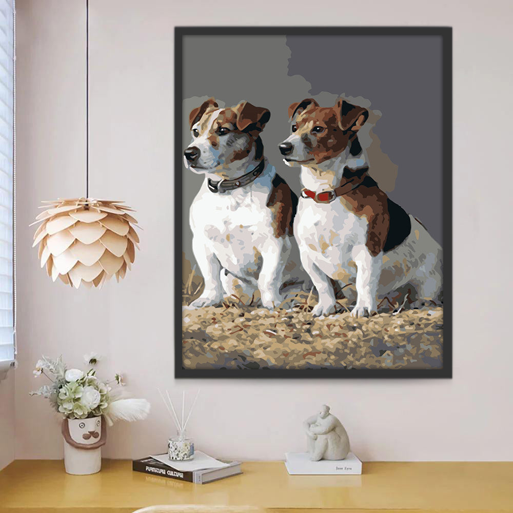 Twee Honden Schilderen op Nummers