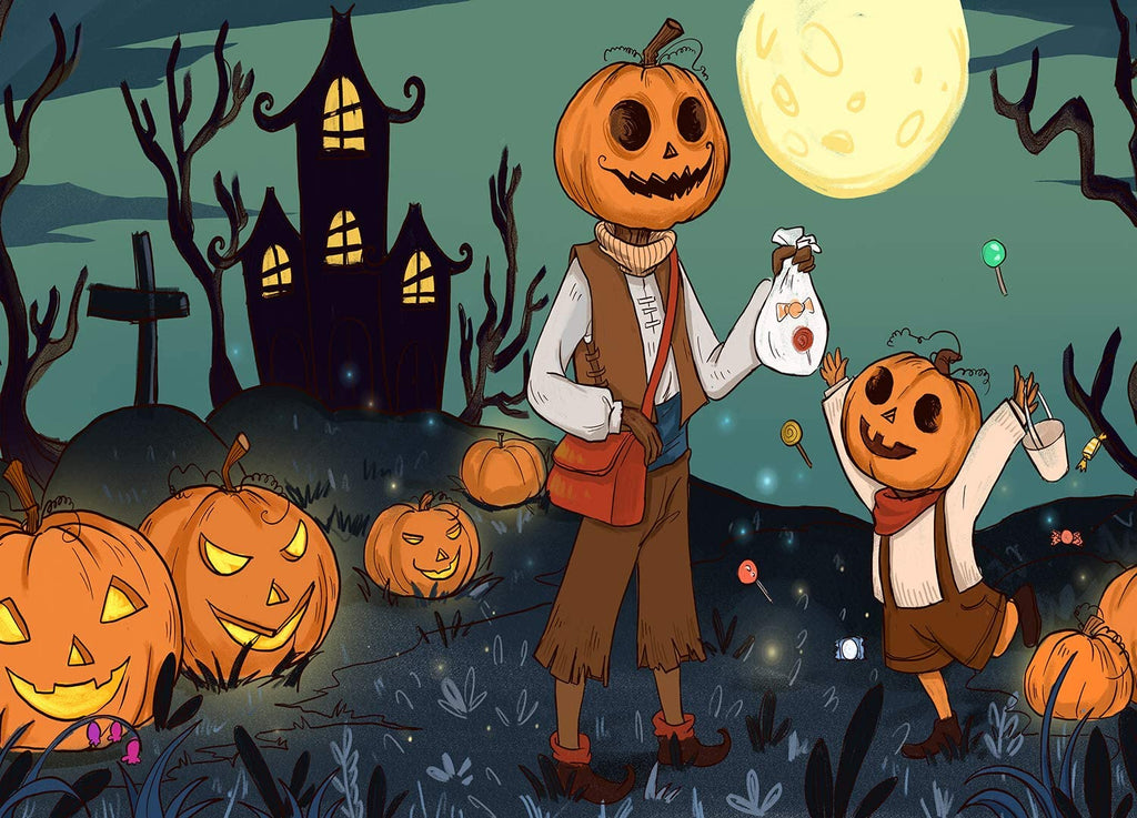 Twee Mensen Spelen Halloween Spelletjes Schilderen op Nummers