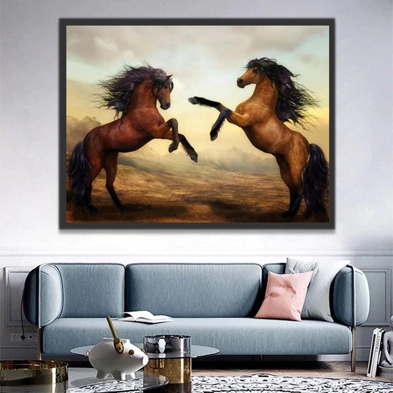 Twee Paarden Schilderen op Nummers