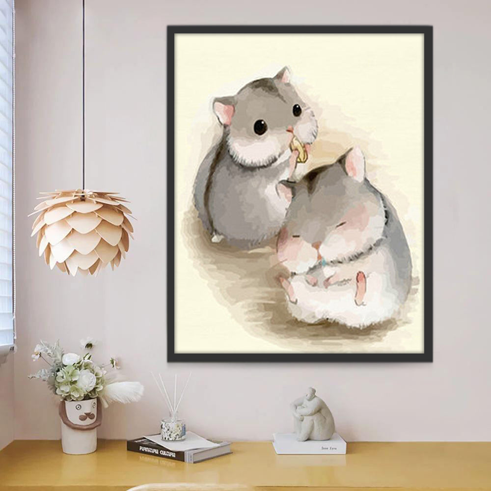 Twee Schattige Hamsters Schilderen op Nummers