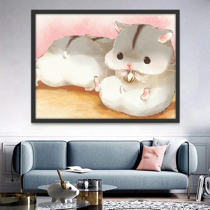Twee schattige hamstertjes Schilderen op Nummers