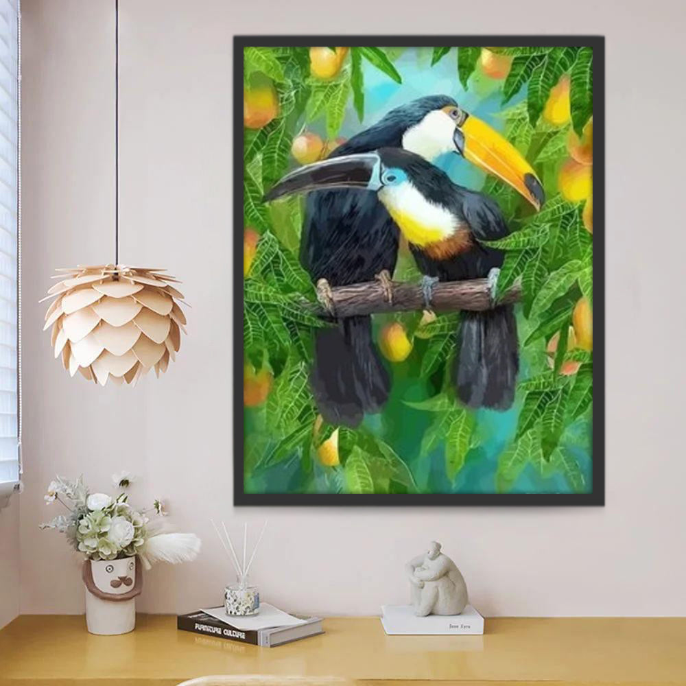 Twee Toekans in een Fruitboom Schilderen op Nummers