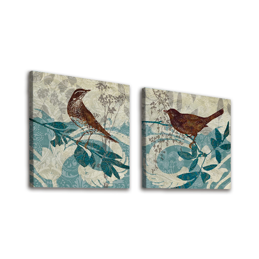 Twee Vogels op Tak 2 Platen Schilderen op Nummers