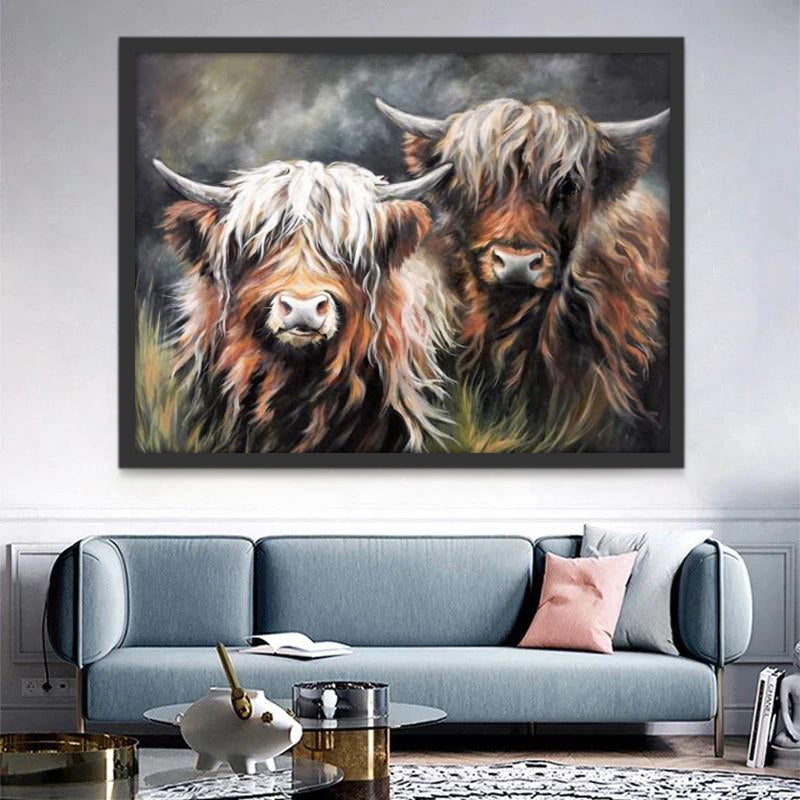 Twee Yaks Schilderen op Nummers