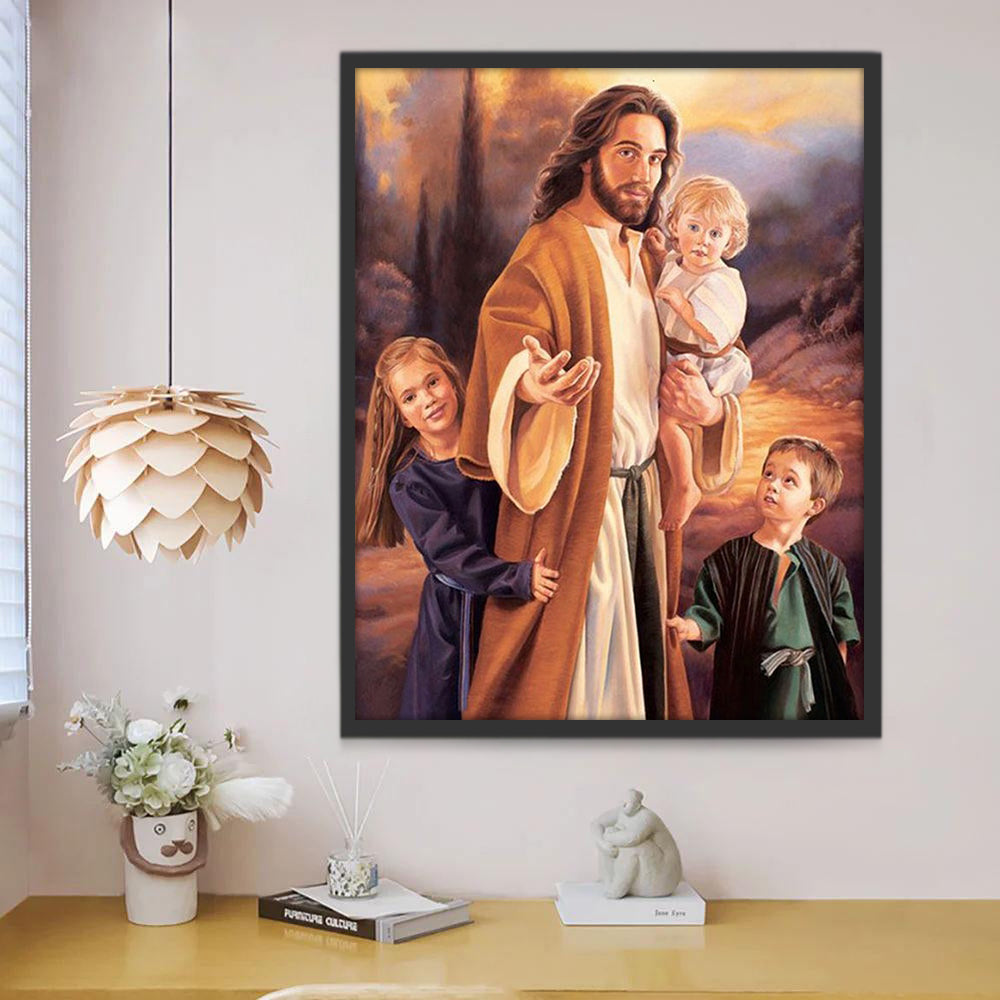 Vader en Zijn Kinderen Christendom Schilderen op Nummers