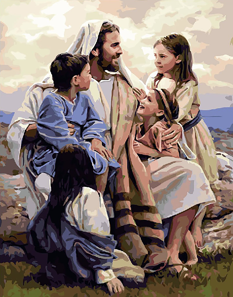 Vader en Zijn Kinderen Christendom Schilderen op Nummers