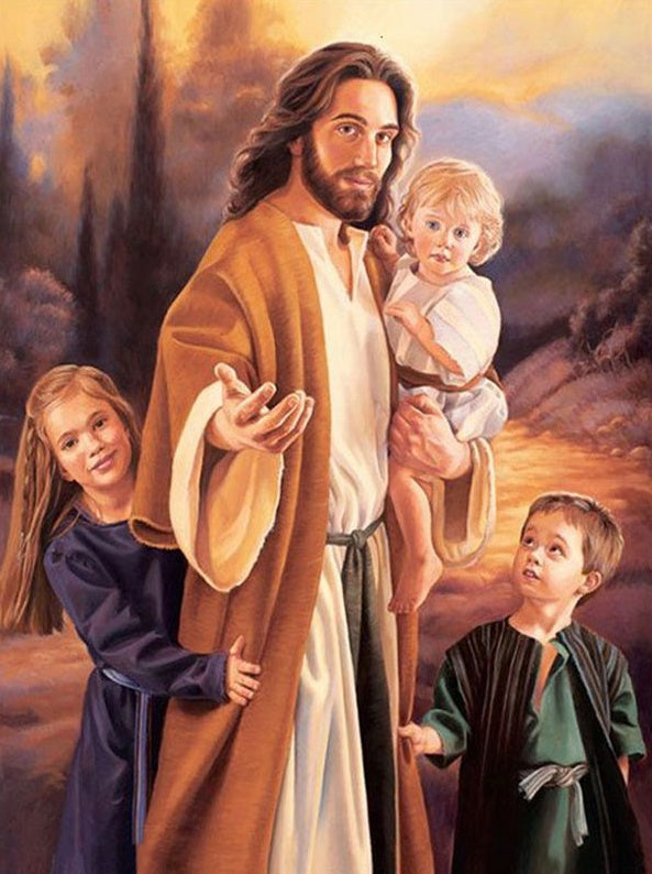 Vader en Zijn Kinderen Christendom Schilderen op Nummers