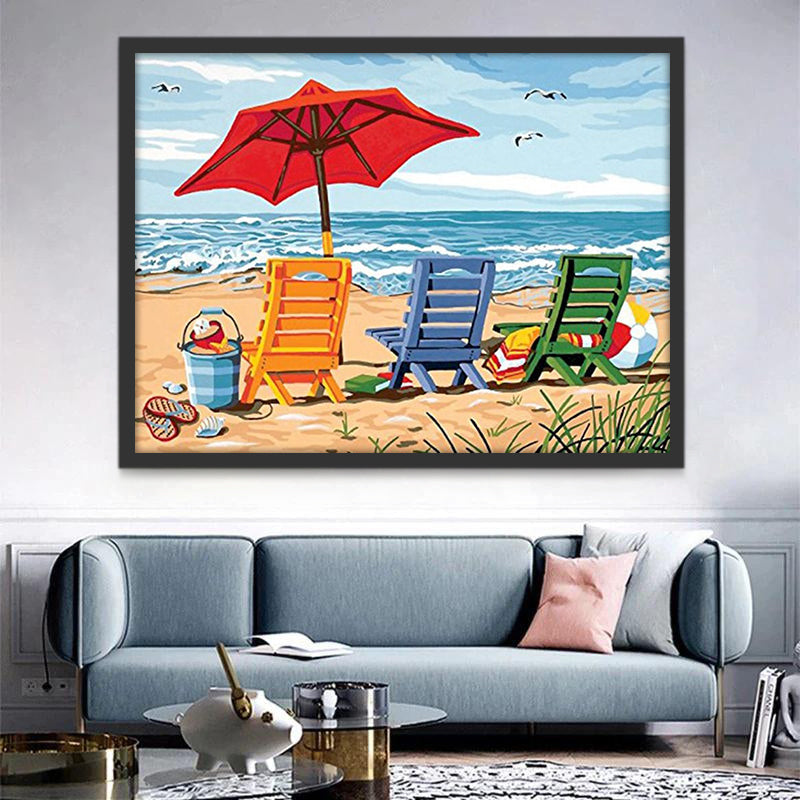 Vakantie op het Strand Schilderen op Nummers