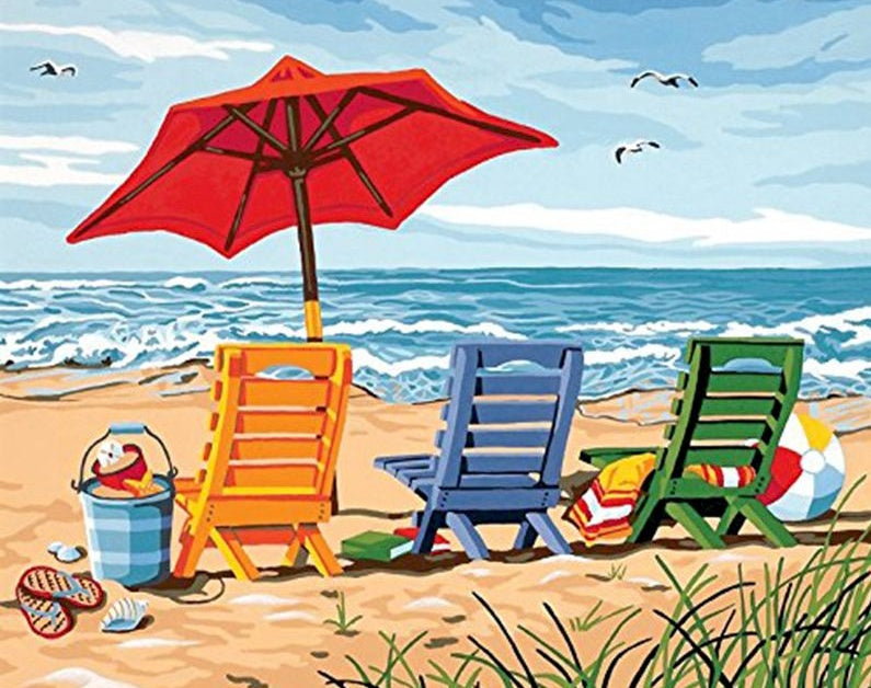 Vakantie op het Strand Schilderen op Nummers