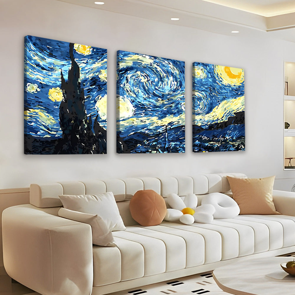 Van Goghs Sterrennacht 3 Platen Schilderen op Nummers