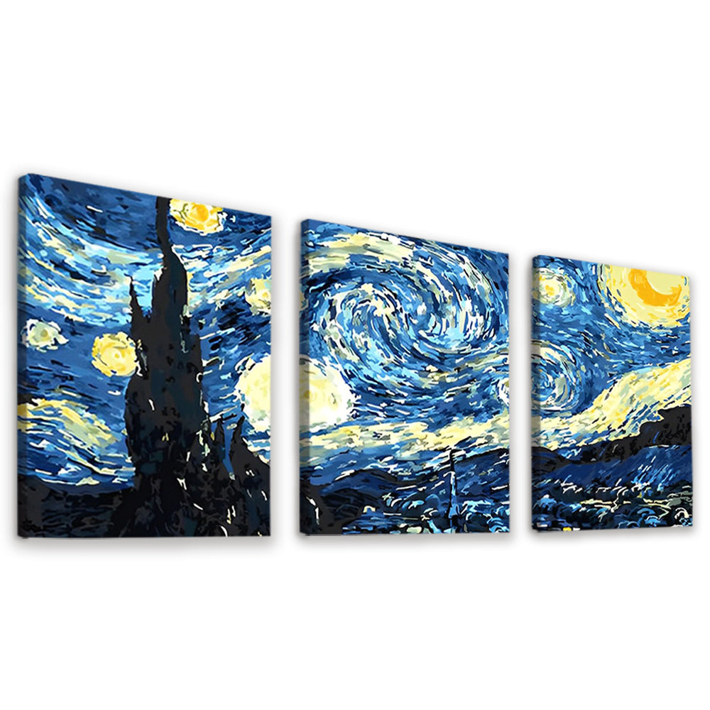 Van Goghs Sterrennacht 3 Platen Schilderen op Nummers