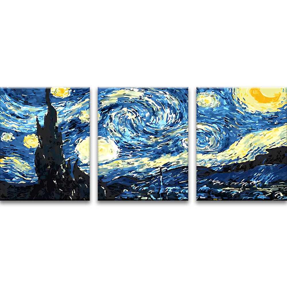 Van Goghs Sterrennacht 3 Platen Schilderen op Nummers