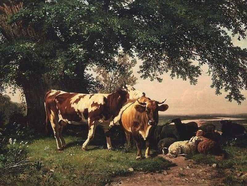 Vee onder de bomen Schilderen op Nummers