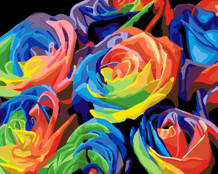 Veelkleurige Rozen Schilderen op Nummers