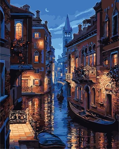 Venetië bij Nacht Schilderen op Nummers