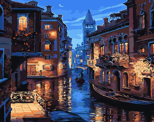 Venetië bij Nacht Schilderen op Nummers