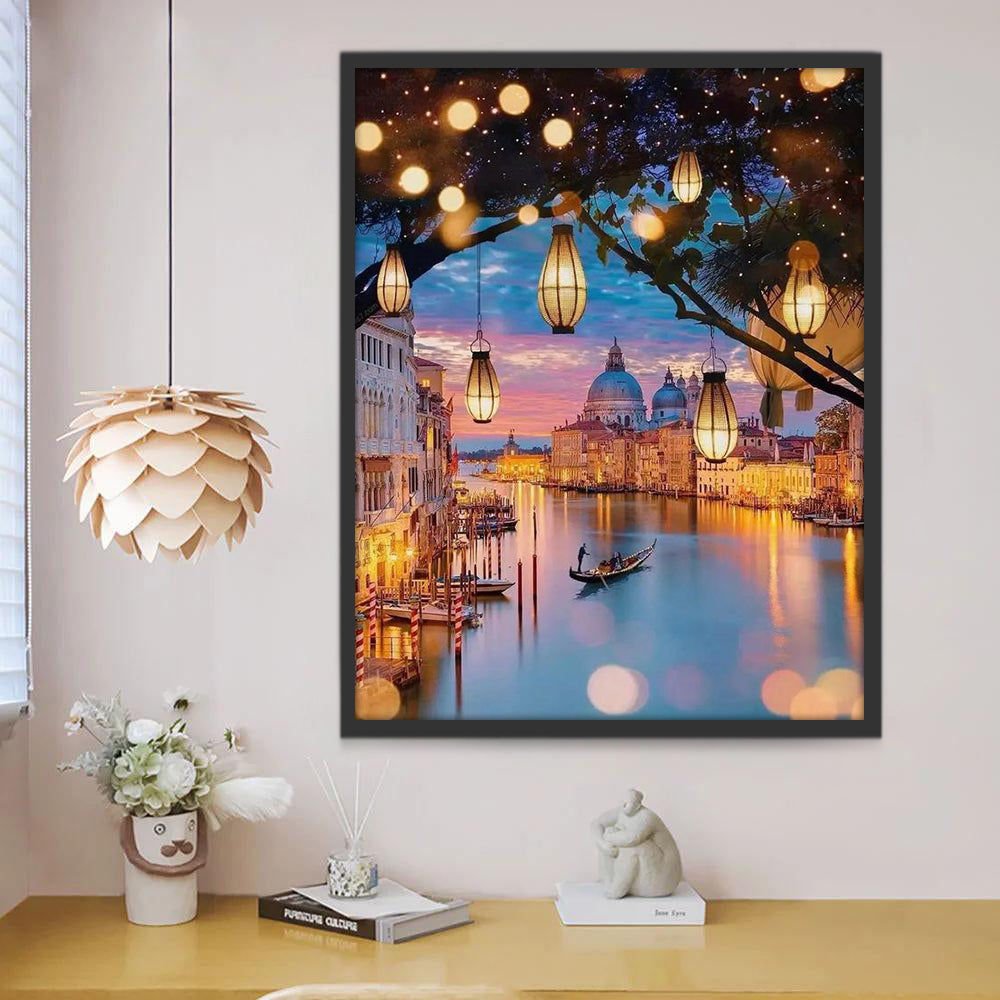 Venetië in de Avond Schilderen op Nummers