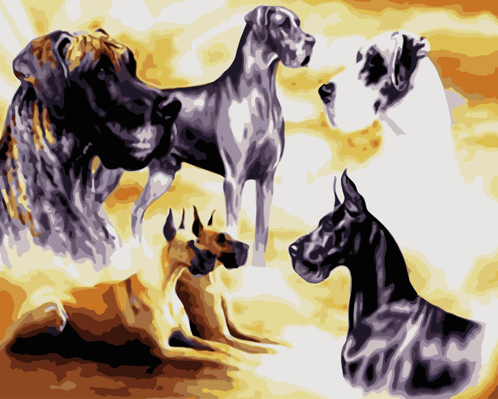 Verschillende Honden Schilderen op Nummers