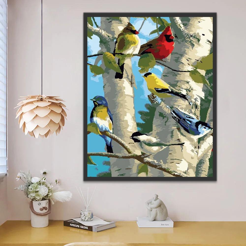 Verschillende Vogels in Boom Schilderen op Nummers