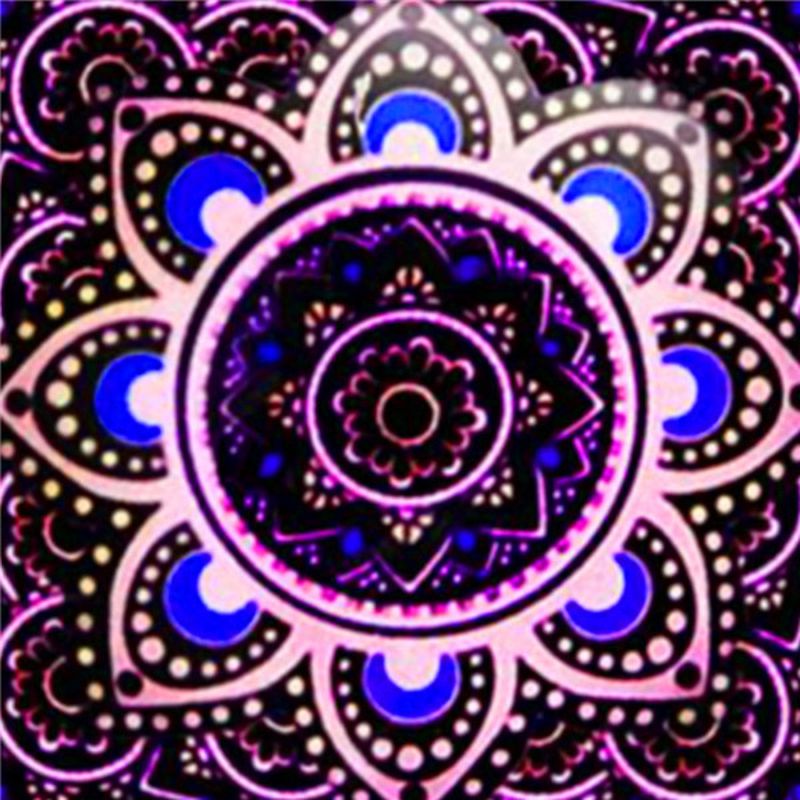 Vibrerend Mandala in Roze en Blauw Schilderen op Nummers
