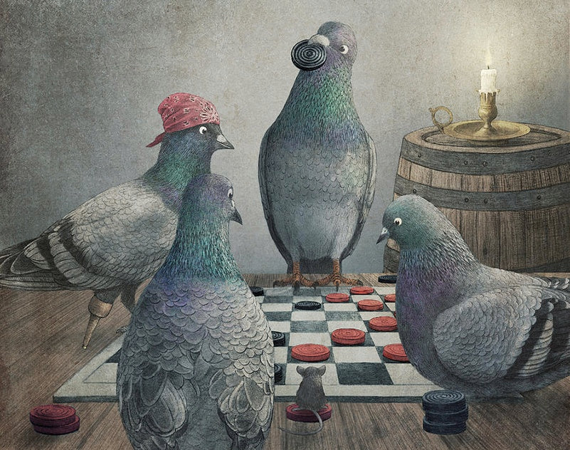 Vier Grijze Vogels Schilderen op Nummers