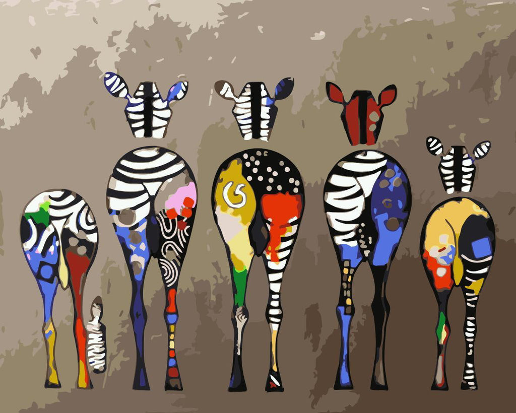 Vijf Zebras Schilderen op Nummers