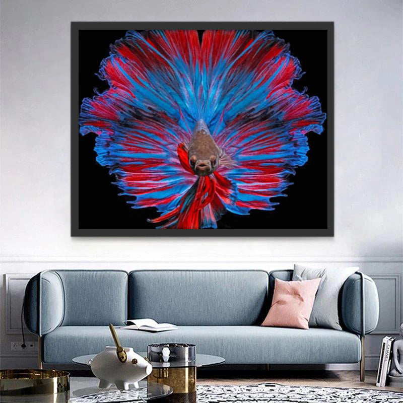 Vis met Rood-Blauwe Staart Schilderen op Nummers