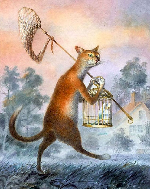 Vissende Kat Schilderen op Nummers
