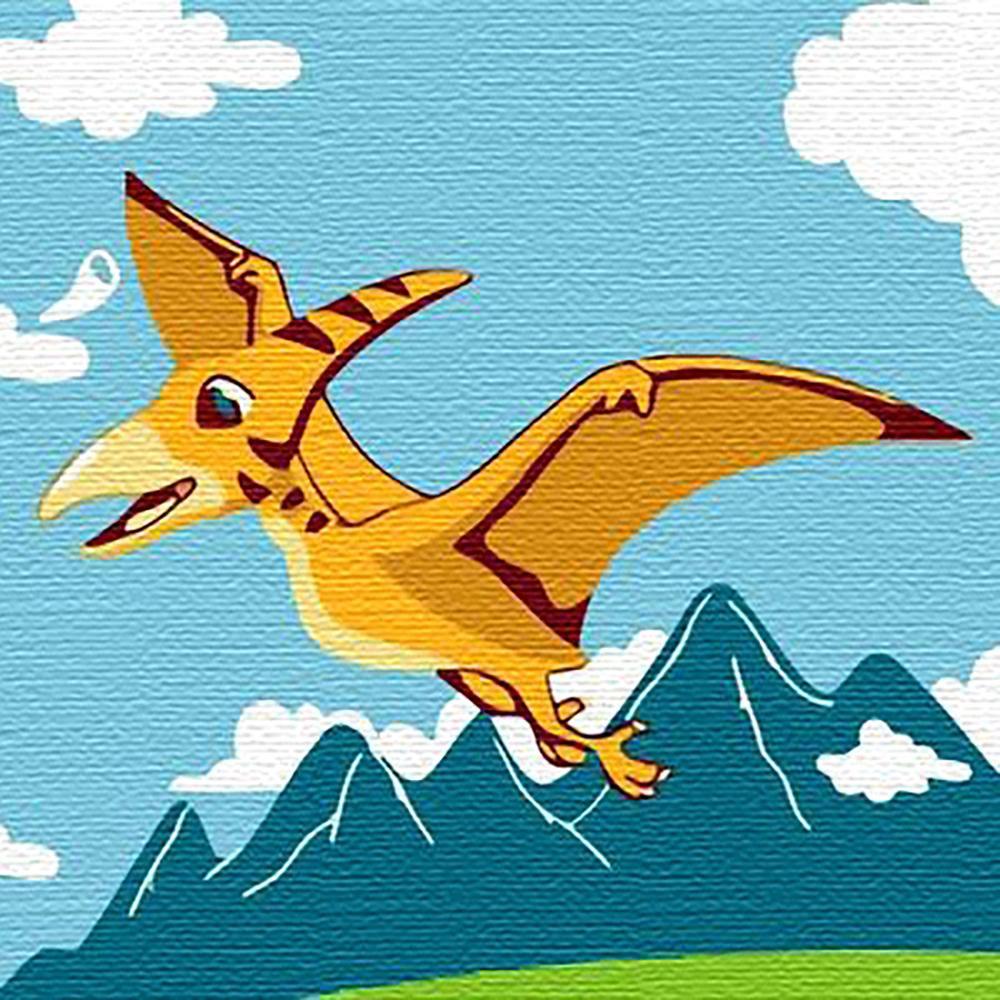 Vliegende Cartoon Dinosaurus Schilderen op Nummers