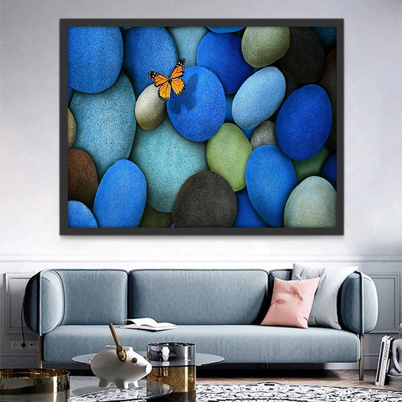 Vlinder op de Blauwe Steen Schilderen op Nummers