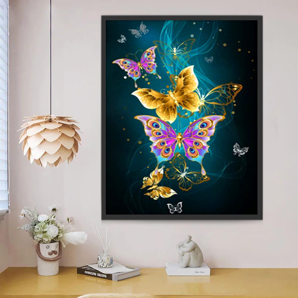 Vlinders met Blauw Licht Schilderen op Nummers