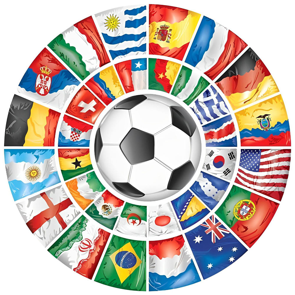 Voetbal en Wereldse Vlaggen Schilderen op Nummers
