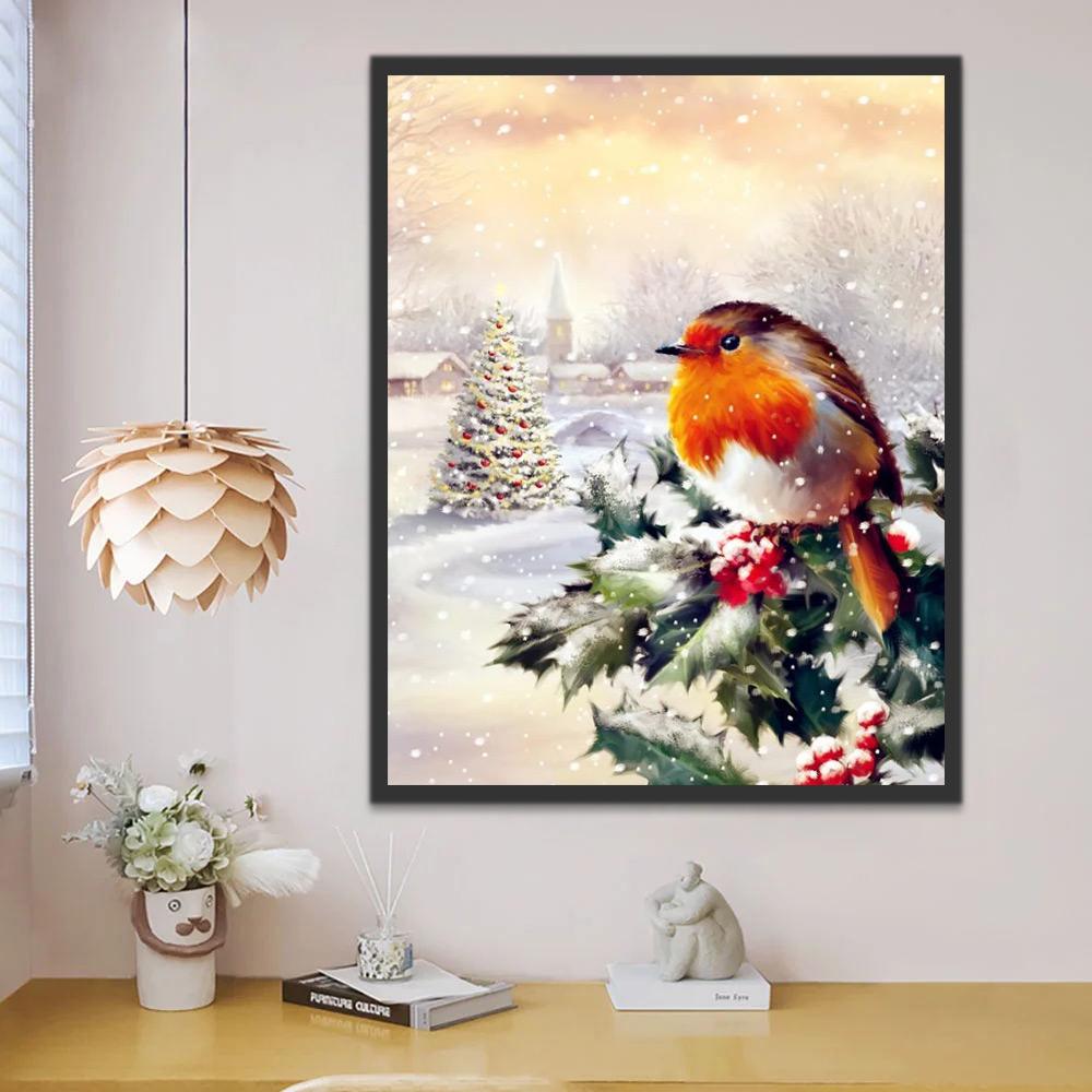 Vogel in de Sneeuw Schilderen op Nummers