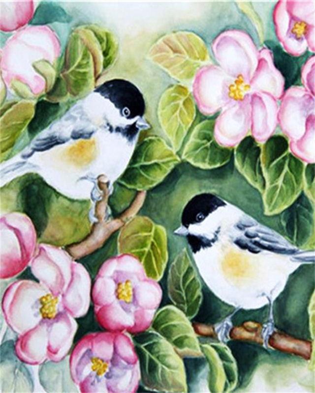 Vogels en Bloemen Schilderen op Nummers