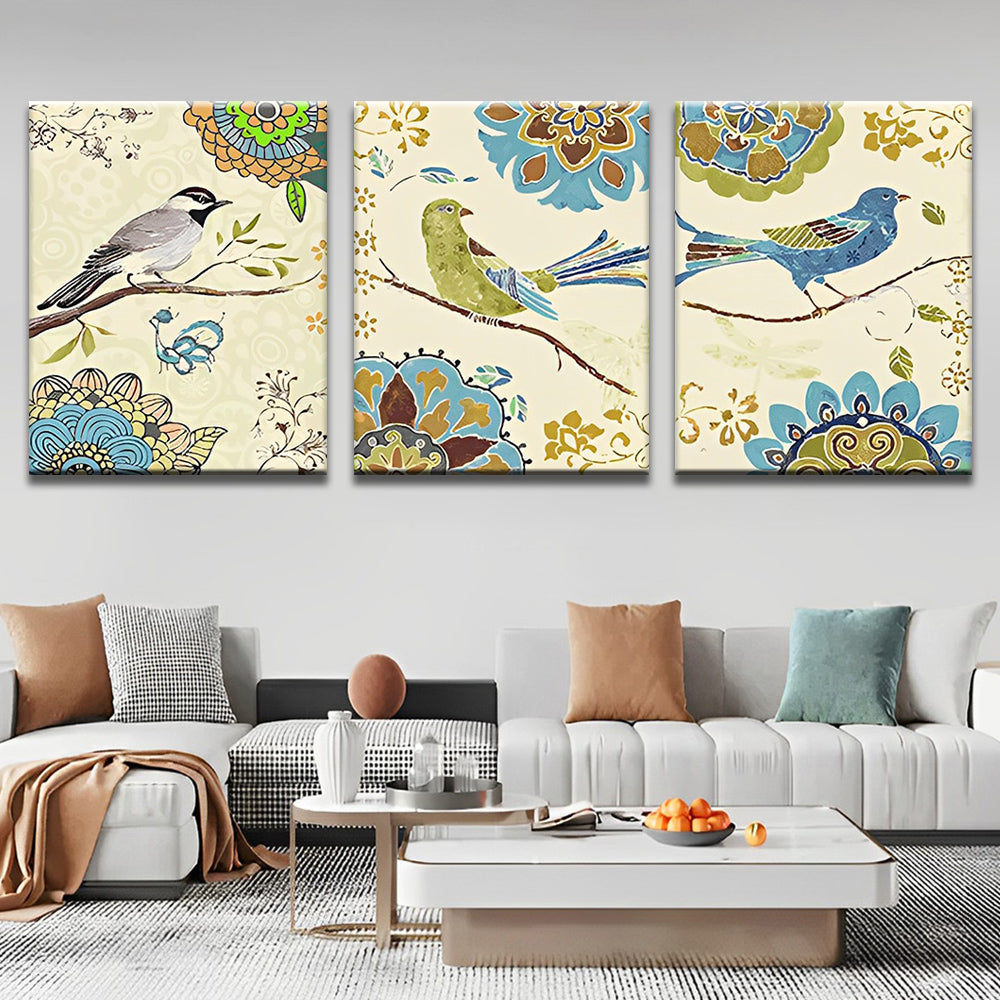 Vogels en Patronen 3 Platen Schilderen op Nummers