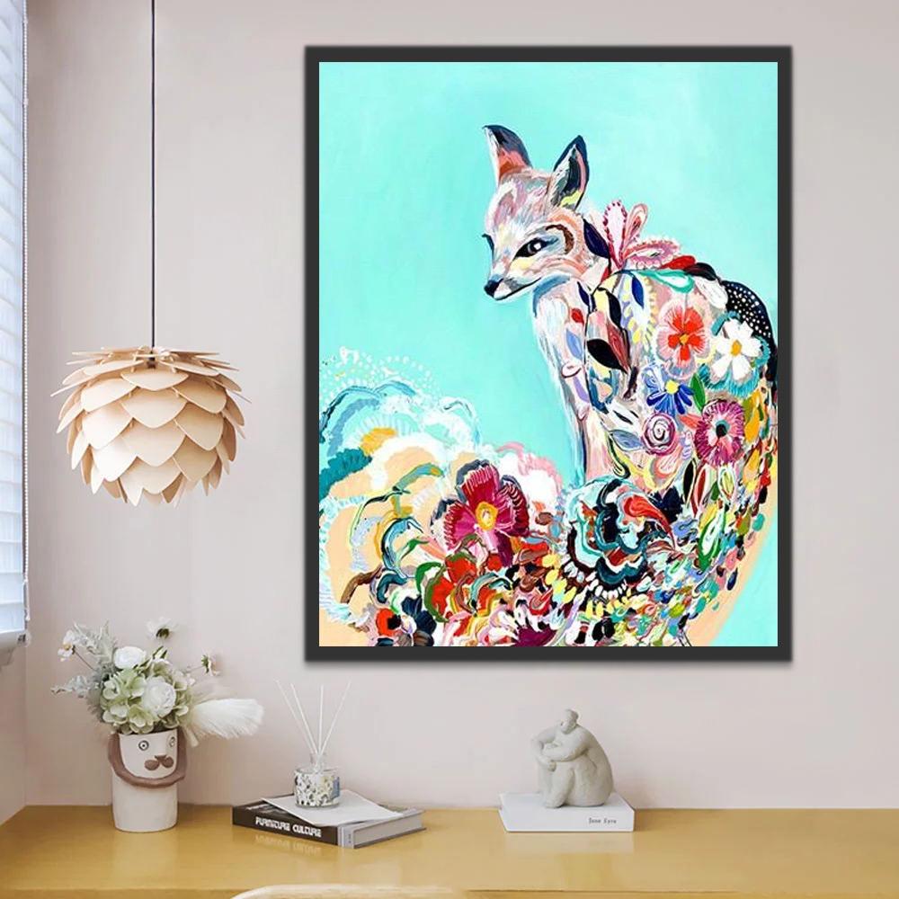 Vos met Abstracte Patronen Schilderen op Nummers