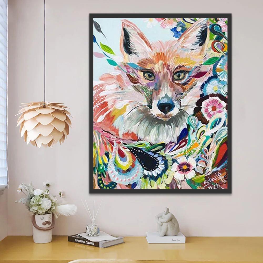 Vos met Abstracte Patronen Schilderen op Nummers