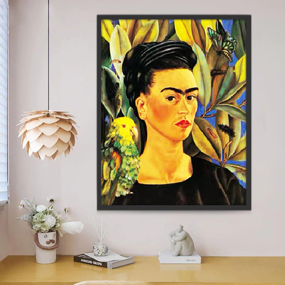 Vrouw Frida en Papegaai Schilderen op Nummers