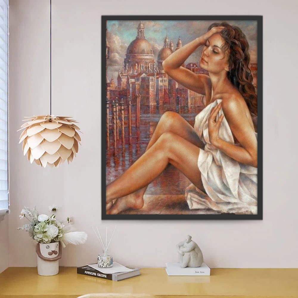 Vrouw met Klassieke Elegantie Schilderen op Nummers